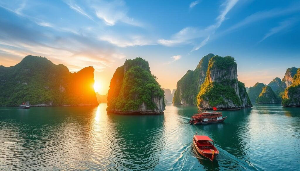 Ha Long Bucht Inseln in Vietnam