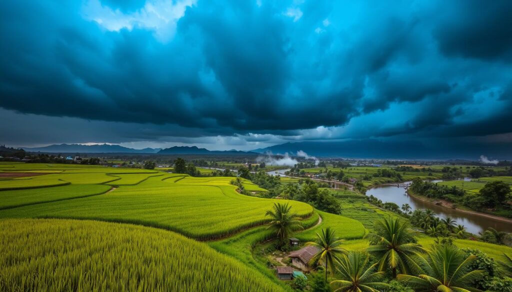 Regenzeit Vietnam Monsunzeit Landschaft