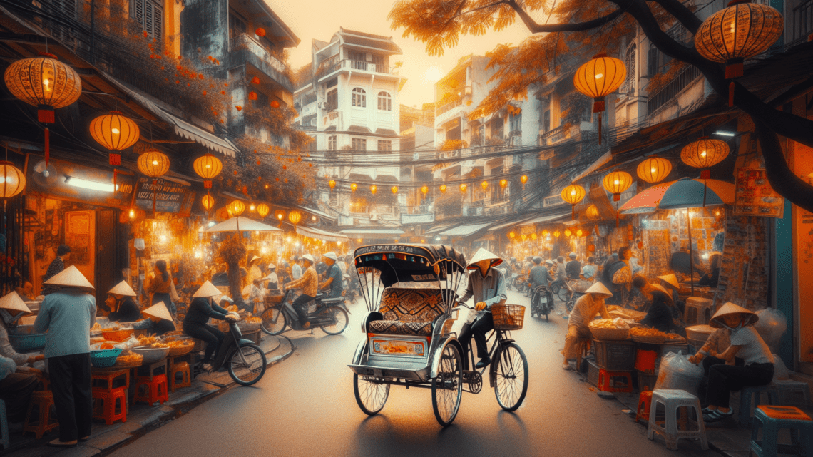 Stadtrundfahrt mit der Cyclo Rikscha durch Hanoi – authentisches Stadterlebnis