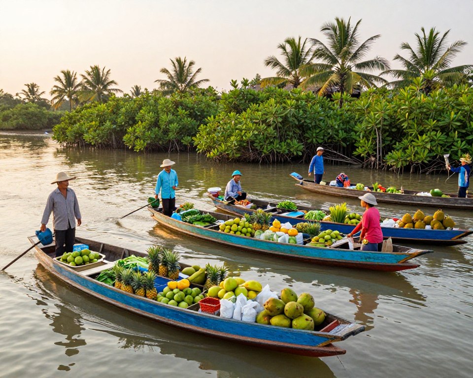 Schwimmende Märkte Vietnam Cai Rang